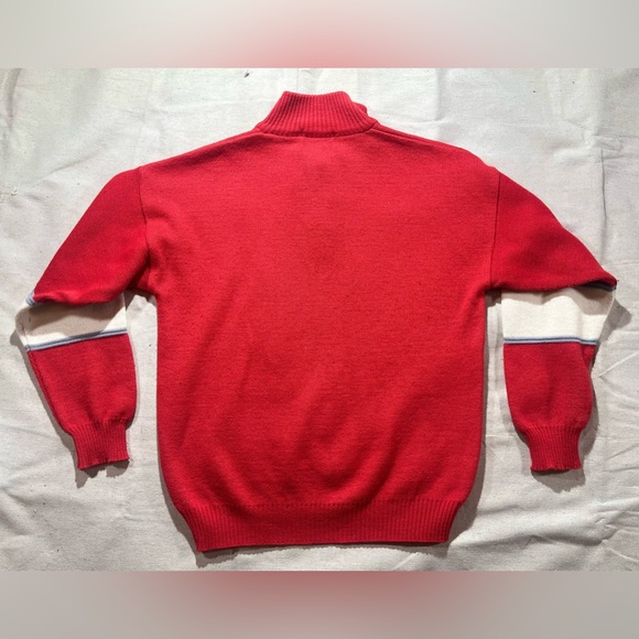 Men’s Vintage Red St Michael 1/4 Zip Pullover Knit Sweater Size 38 - Picture 2 of 4
